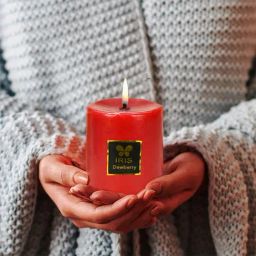 IRIS Red Dew Berry Aromatic Pillar Candle-7