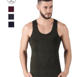 Dollar Multicolor Slim Fit Vest - Pack Of 3-image-24