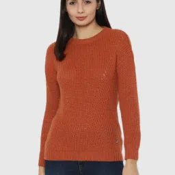 Allen Solly Rust Regular Fit Sweater-image-2