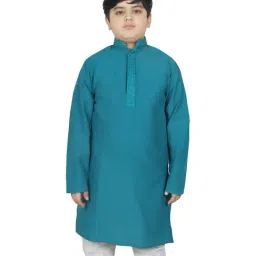 SG Yuvraj Kids Sky Blue Regular Fit Kurta-image-51
