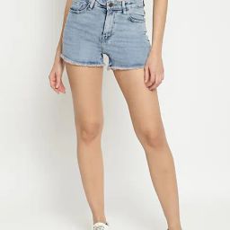 Belliskey Blue High Rise Denim Shorts-image-59