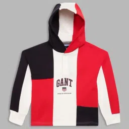 GANT White & Red Color Block Full Sleeves Sweatshirt-8