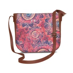 ZOUK Pink Printed Small Cross Body Bag image 1