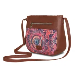 ZOUK Pink Printed Small Cross Body Bag image 3