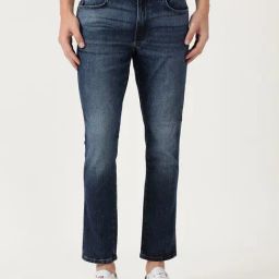 Wrangler Dark Indigo Cotton Slim Fit Jeans-image-32