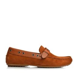 Language Shoes Men's Reggie Driver Tan Loafers-image-5