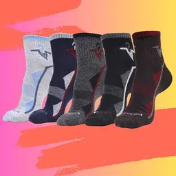MJE Men Pack Of 5 Patterned Ankle Length Socks-image-11