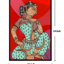 999Store Red Canvas Lady Dancer Wall Hanging Canvas Painting With Frame image 4