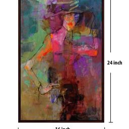 999Store Multicolor Canvas Lady With Abstract Effect Canvas Painting image 4