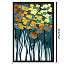 999Store Multicolor Canvas Abstract With Tree Canvas Wall Painting image 4