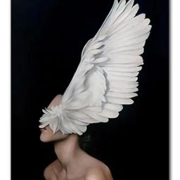 Smokey Cocktail Black Canvas Lady Bird Wall Art-image-89