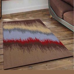 Presto Red & Brown Wool Hand Tufted Carpet image 1