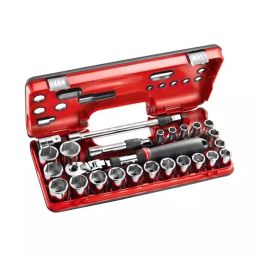 FACOM 12.7 mm (1/2 Inch) Extending Socket Set with 6 Point, SXL.DBOX3PB-18