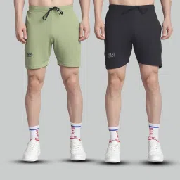 Vimal Jonney Multicolor Polyester Regular fit Solid Bermuda Shorts Pack of 2 image 1
