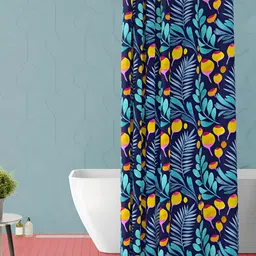 ArtzFolio Blue & Yellow Tropical Printed Waterproof Shower Curtain-image-57