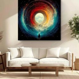 999Store Multicolor Canvas Cosmic Tunnel : Mesmerizing Abstract Art image 1