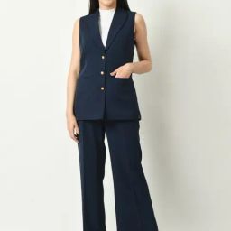 Exude Women Navy Blue Regular Fit Formal Suits-picture-47