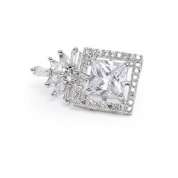 Manikya Rhodium-Plated CZ Square Studs image 3