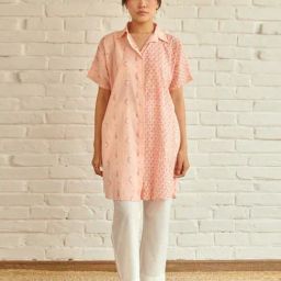 Prakriti Jaipur Peach Lily Oversized Shirt-image-62