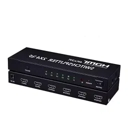Techut 2 Input 4 Output HDMI Splitter Switch 2 In 4 Out Media Streaming Device (Black) image 2