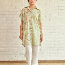 Prakriti Jaipur Green Lily Oversized Shirt-image-53