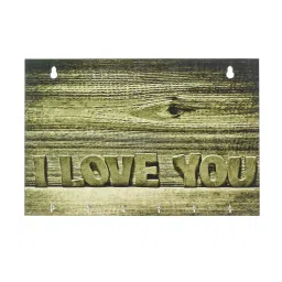 eCraftIndia Abstract Theme Wooden Key Holder with 6 Hooks image 2