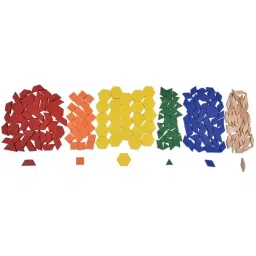 ARIA 2001 Multicolor Plastic Learning Advantage Hollow Pattern Blocks - (Set 250 Pcs) in a Jar image 2