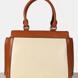 Allen Solly Brown & Beige Color Block Handbag-22