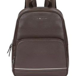 TOMMY HILFIGER Petersburg Brown Textured Leather Laptop Backpack-picture-5