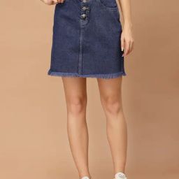 KASSUALLY Blue Above Knee Skirt-image-25