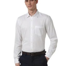 Peter England White Cotton Regular Fit Printed Shirt-picture-11