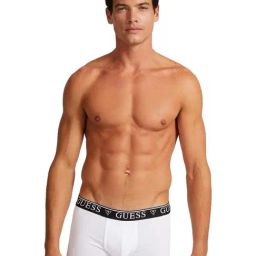 Guess Pure White Logo Regular Fit Trunks-picture-11