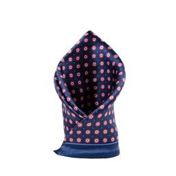 Tossido Blue Printed Silk Pocket Square-image-1