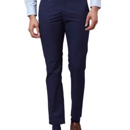 Raymond Blue Contemporary Fit Trousers-image-83