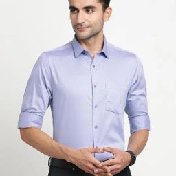 Turtle Blue Cotton Slim Fit Shirt-picture-28