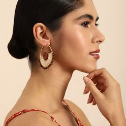 Taavi Women Circular Beaded Hoop Earrings-image-69