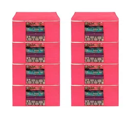 AMAK INC Pink Fabric Multi-Utility Wardrobe Organisers-picture-2