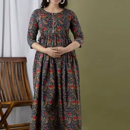 Moda Rapido Women Floral Printed Thread Work Anarkali Kurta-picture-48