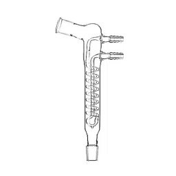 ABGIL Reflux Coil Condenser Transparent Borosilicate Glass 300 mm Length and B24 Cone, CD-150-06-26