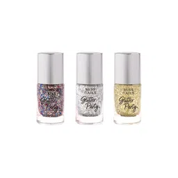 MISS NAILS Set Of 3 Nail Polish- 6.6ml Each- Glitter Party-14