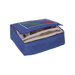 Kuber Industries Blue & Red Printed Saree Organiser image 2