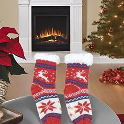Butterthief Kids Patterned Calf Length Sherpa Socks-85