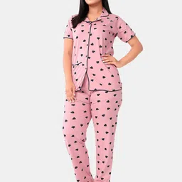 SWEET MOON Printed Shirt With Pyjama Night suit-image-48
