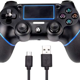New world for PS4 Wireless Controller for PS4 Wireless Gamepad Joystick Controller for PS4 Playstation 4/Pro/Slim/PC and Laptop with Motion Motors and Audio Function, Mini LED Indicator, USB Cable and Anti-Slip - Blue image 1