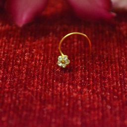 SHREEVARAM Gold-Plated Cubic Zirconia Ring Nosepin-picture-20