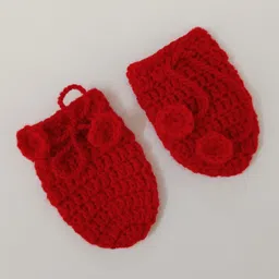 Little Peas Solid Handmade Mittens - Red-picture-30