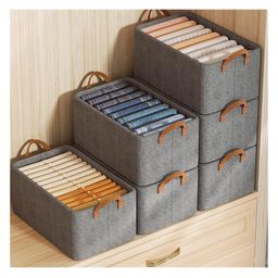 JD FRESH 6 Piece of Woven Fabric Wardrobe Organizer for Clothes - Grey-7