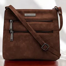 VISMIINTREND Pu Leather Sling Crossbody Bag for Women Girls Stylish Travel Handbag with Adjustable Strap Birthday Gift for Wife, Mother, Girls - Coffee Brown-picture-48