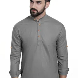 BHUVIKOO Men Grey Kurtas-picture-7