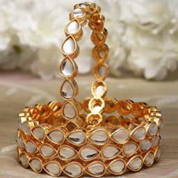 Kennice Set Of 4 Gold-Plated Kundan-Studded Bangles-22